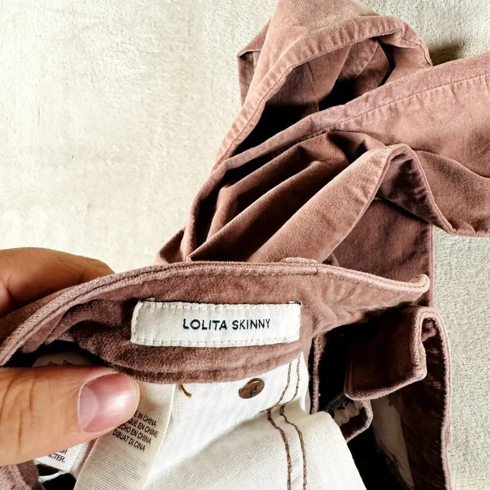 Lucky Brand Straight Leg Corduroy Pants in Dusty Rose